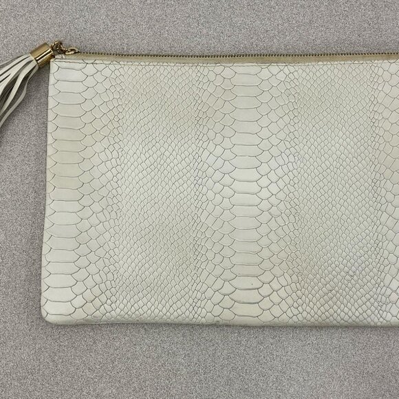 Gigi New York All In One Python-Embossed Clutch Bag large 13.5 x 9 - Picture 4 of 6